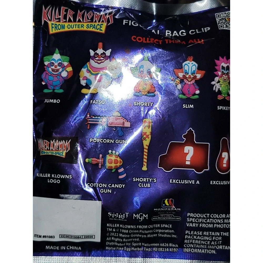 Killer Klowns From Outer Space Figural Bag‎ Clip Spirit Halloween Blind Bags
